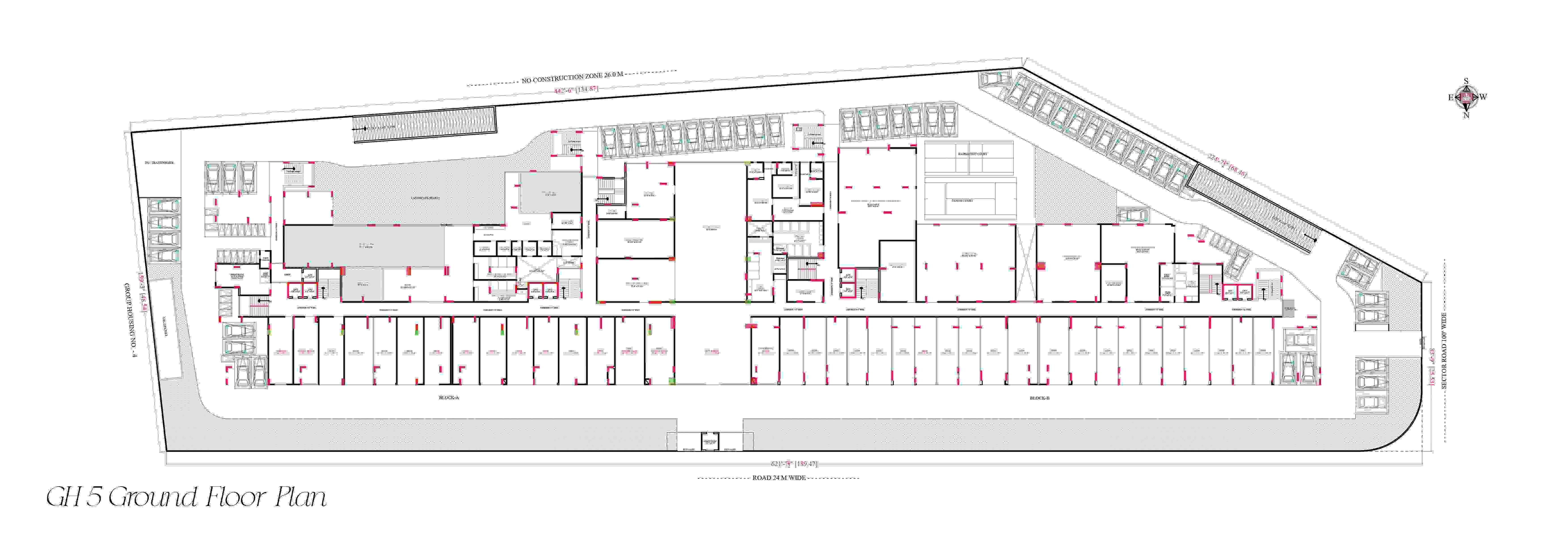 Ground floor architectural layout plan for Gulmohar Heights
